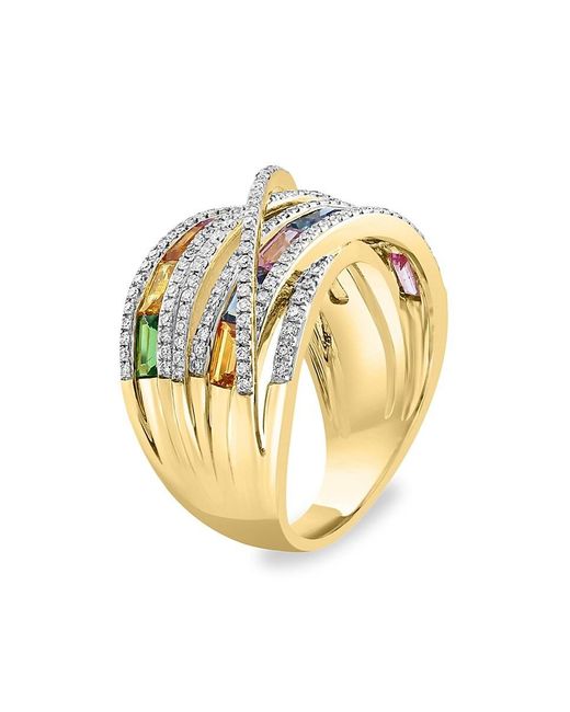 Effy Metallic 14k Yellow Gold & Multi Stone Ring