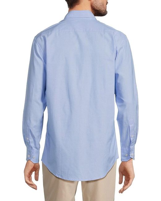 Tailorbyrd Blue Solid Button Down Collar Shirt for men