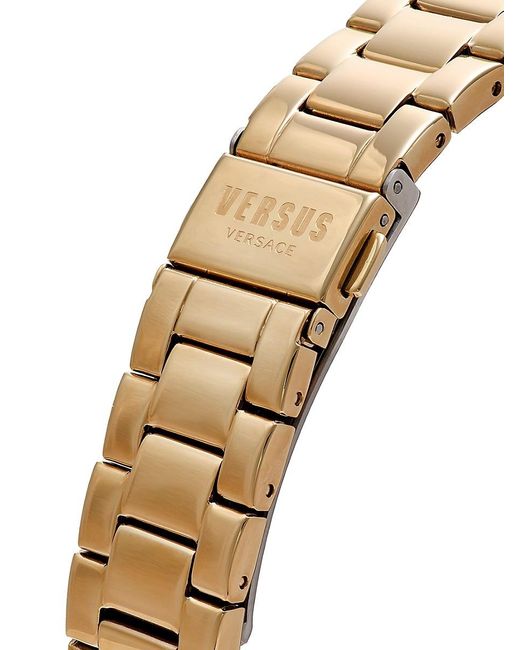 Versus  Metallic Sertie Crystal Multifunction 36mm Goldtone Stainless Steel Bracelet Watch