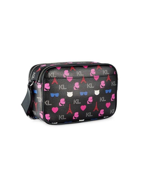 Karl Lagerfeld Maybelle Print Logo Camera Bag in Red Lyst