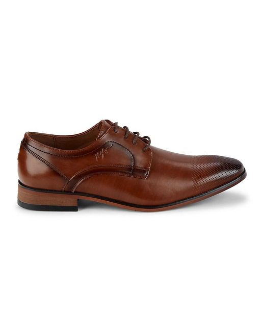 Tommy Hilfiger Brown Perforated Derby Shoes for men