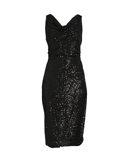 Kensie Blue V Neck Sequin Sheath Dress