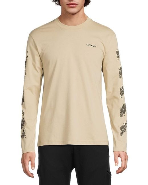 Off-White c/o Virgil Abloh Natural Pixel Diag Skate Ls Tee for men