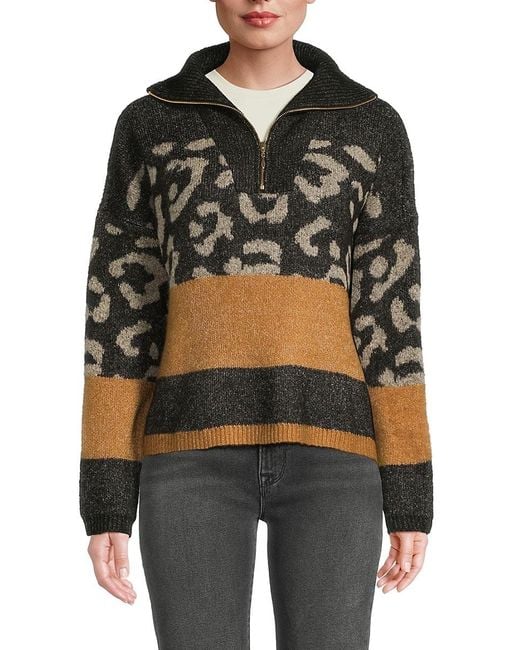 Joseph A Black Animal-Print Drop Shoulder Jacket