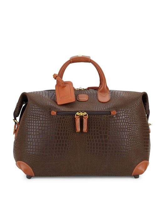 Bric's Brown My Safari Crocodile-embossed Leather Duffle Bag