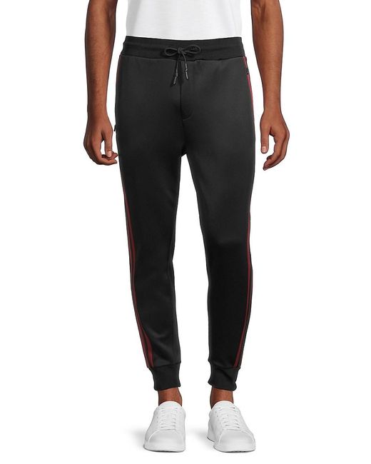 Karl Lagerfeld Side Stripe Logo Track Pants in Black Red (Black) for ...