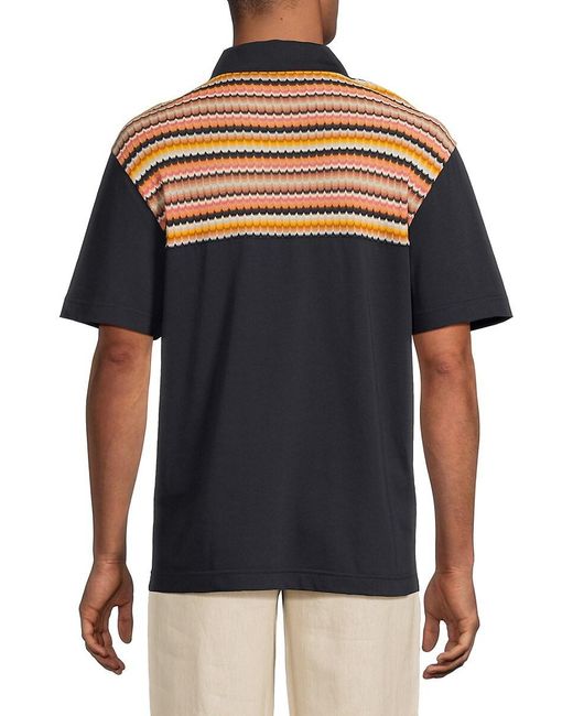 Missoni Black Missoni Chevron Cotton Polo Shirt for men
