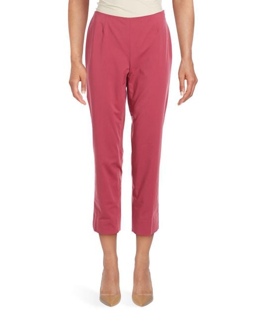 Lafayette 148 New York Bleecker Cropped Pants Red Rock NWT $348 