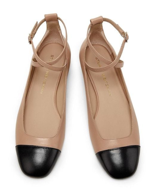 Stuart Weitzman Multicolor Eden Strap Leather Ballet Flats
