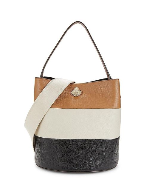 Furla Small Danae Colorblock Leather Bucket Bag in White Lyst