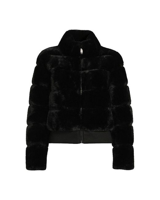 Belle Fare Quilted Faux Fur Puffer Jacket in Black Lyst