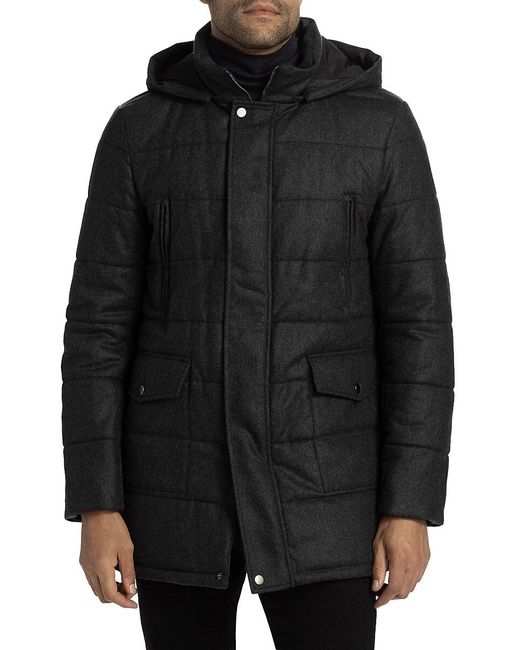 Saks Fifth Avenue Black Collection Hooded Puffer Coat for men