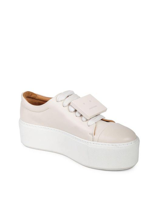 Acne Women's Drihanna Nappa Leather Platform Sneakers - Black White - Size 41 (11)