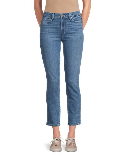 PAIGE Blue Hoxton Cropped Slim-Fit Jeans