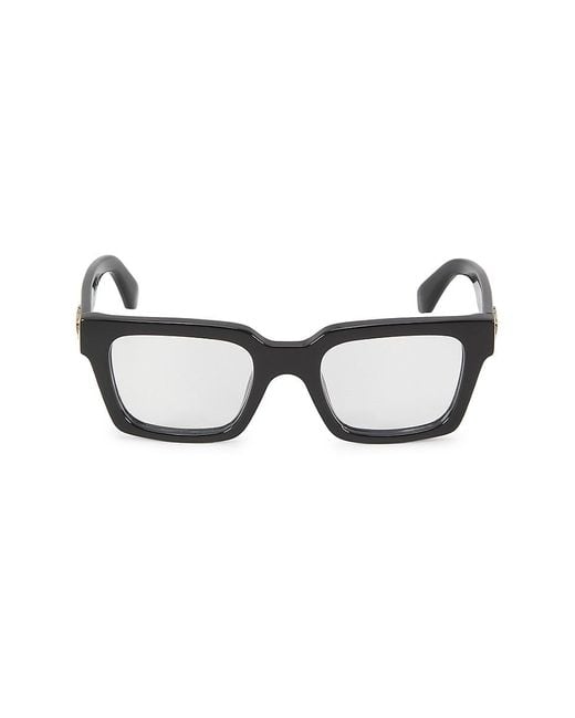 Off-White c/o Virgil Abloh Black 50Mm Transparent Lens Square Plastic Eyeglasses