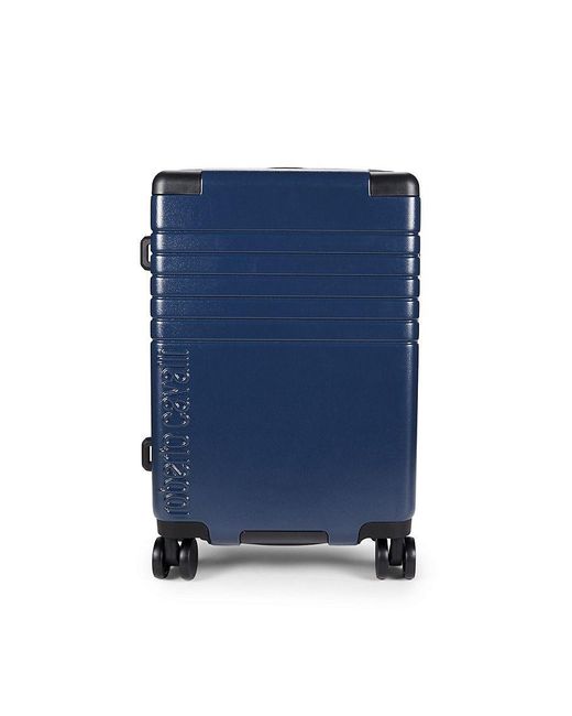 Roberto Cavalli Blue 20 Inch Striped Spinner Suitcase