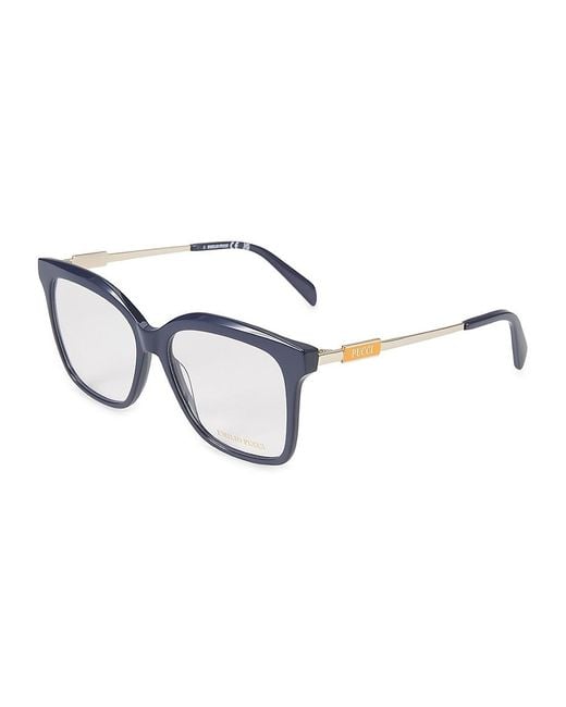 Emilio Pucci Blue 54Mm Square Eyeglasses