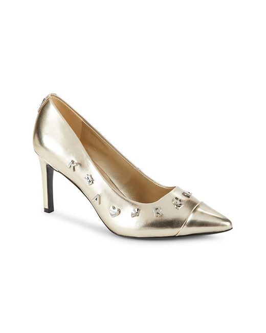 Karl Lagerfeld Metallic Glora Charm Stiletto Pumps