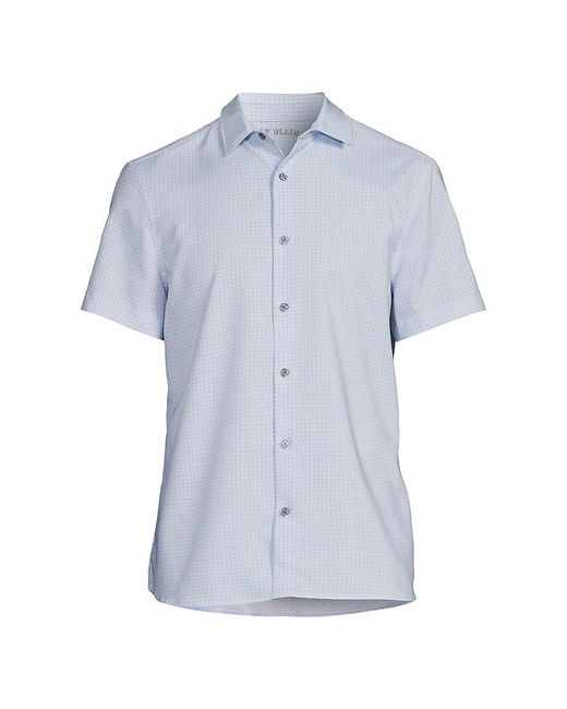 Perry Ellis Blue Stretch Fit Dot Print Shirt for men