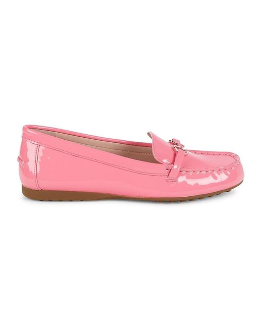 Kate Spade Pink Bergman Patent Leather Bit Loafers