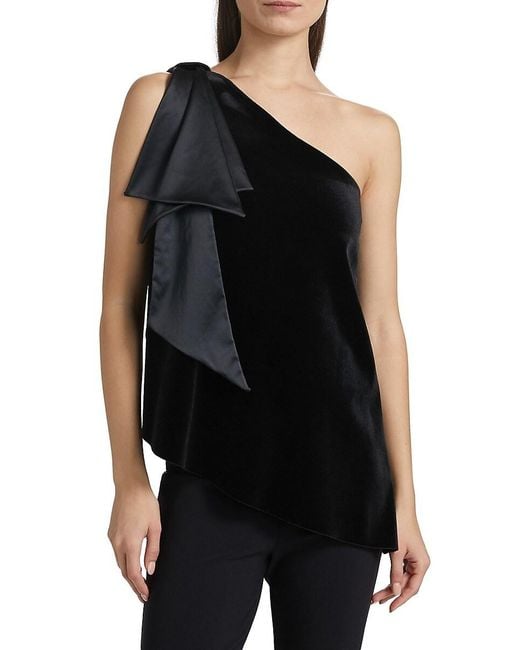 La Petite Robe Di Chiara Boni Black Yamatis Asymmetric Velvet Top