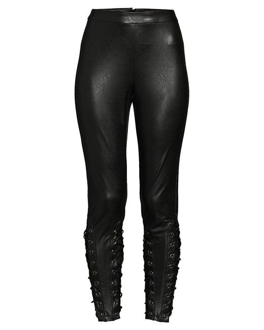 BCBGMAXAZRIA Faux Leather Pants in Black | Lyst