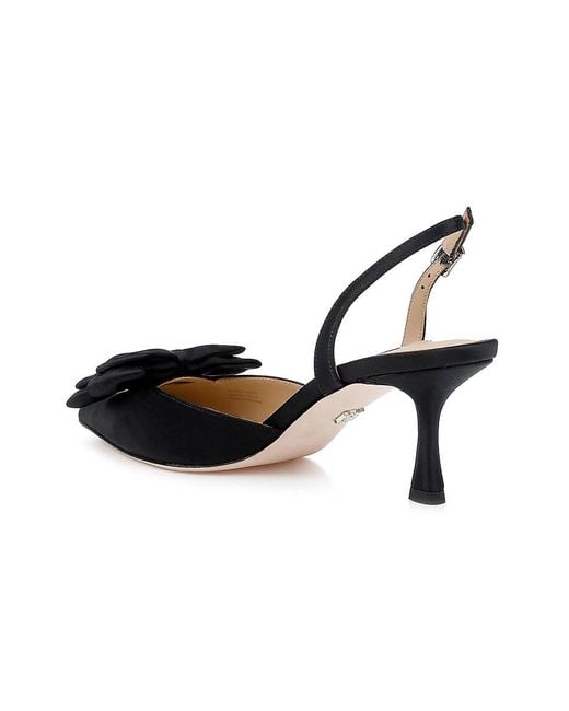Badgley Mischka Black Giovanna 65Mm Double-Bow Satin Slingback Pumps