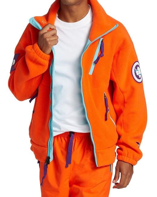 The North Face Orange Tae Fleece Zip Up Jacket for men