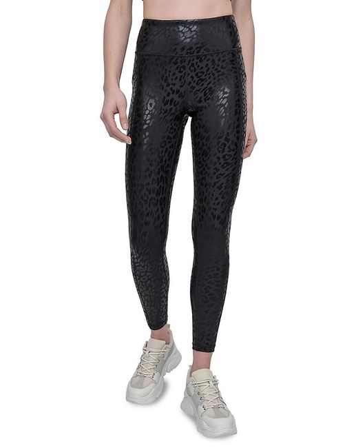 DKNY Black High-Waist 7/8 Printed Leggings