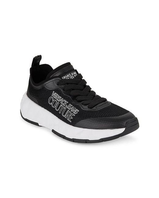 Versace Mesh Logo Running Sneakers in Black Lyst