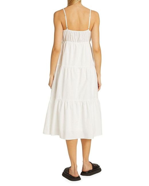 Rails White Avril Tiered Midi Dress