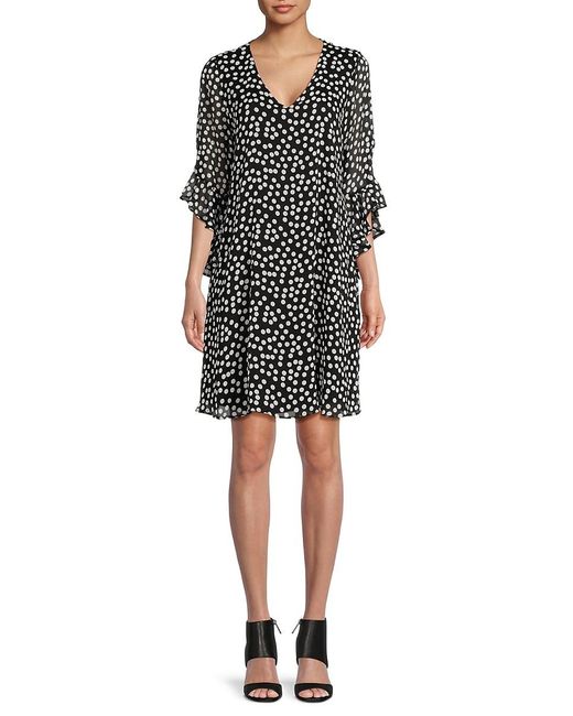 Calvin Klein Black Dot Print Shift Dress