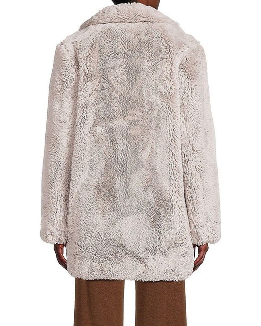 Apparis Relaxed Faux Fur Coat in Gray | Lyst