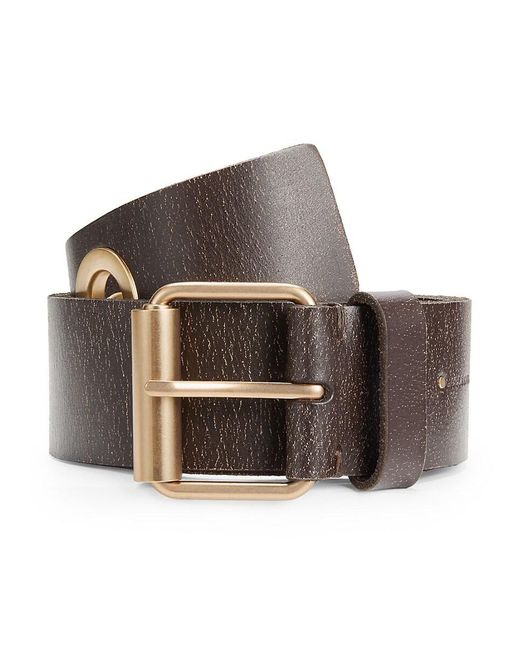 AllSaints Brown Textured Leather Belt