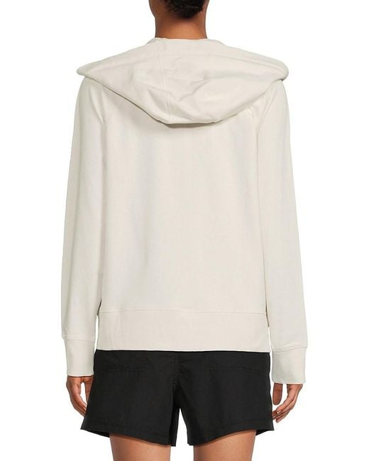 DKNY White Logo Drawstring Zip Hoodie