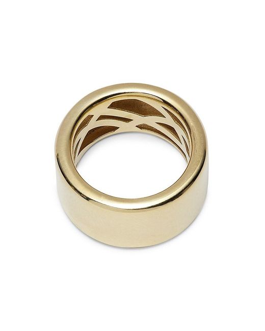 Saks Fifth Avenue White 14k Yellow Gold Wide Band Ring