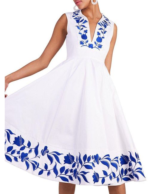 Kate Spade Zigzag Floral Mididress in White Lyst