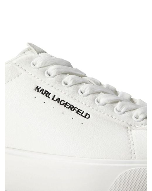 Karl Lagerfeld Black Round-Toe Logo Low-Top Sneakers for men