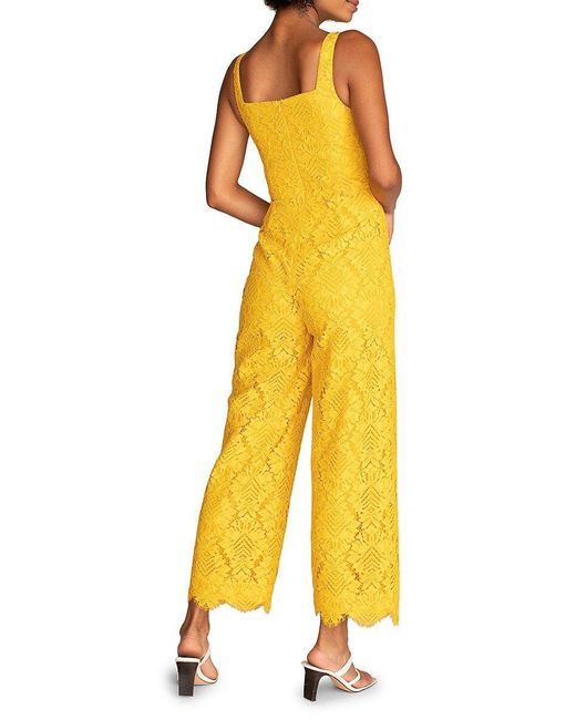 Trina Turk Adventure Sleeveless Lace Jumpsuit in Yellow Lyst