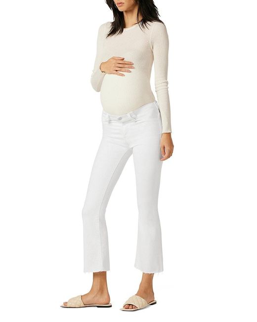 Hudson White Nico Stretch Bootcut Crop Maternity Jeans
