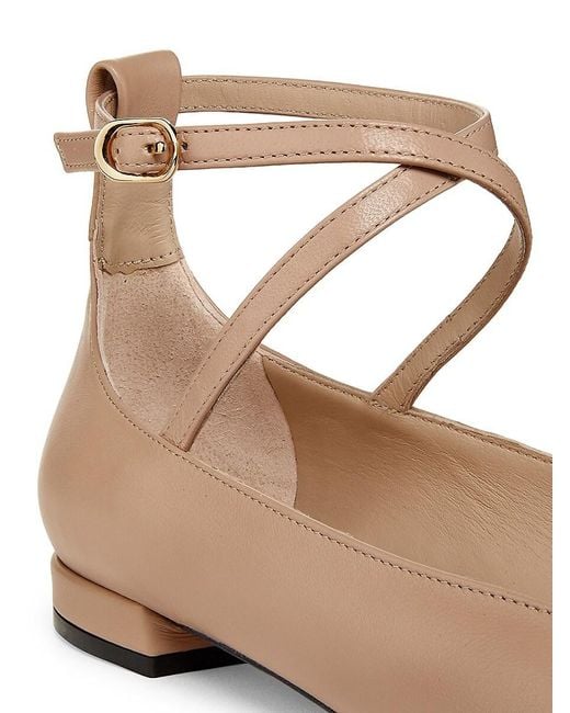 Stuart Weitzman Multicolor Eden Strap Leather Ballet Flats