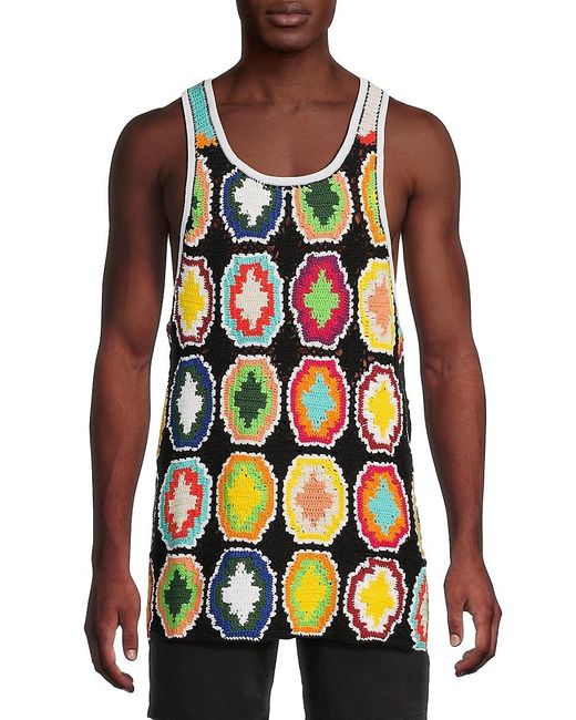 Marcelo Burlon Red Macrame Knit Tank for men
