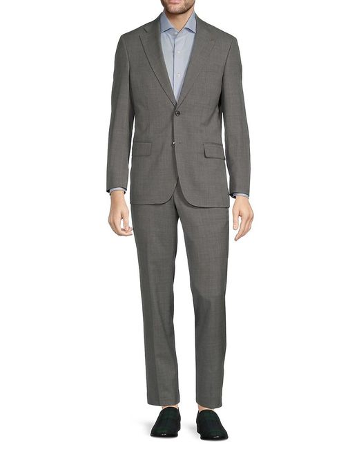 Scotch & Soda Gray Textured Wool Blend Suit for men