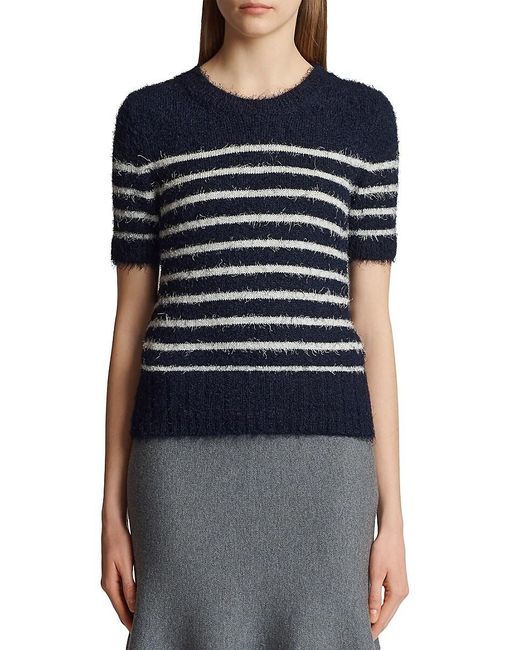 Khaite Blue Luphia Striped Silk-Blend Sweater