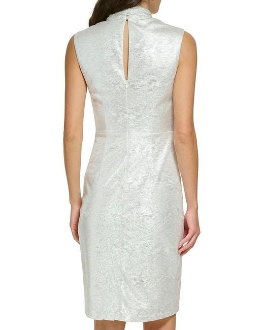 Vince Camuto White Keyhole Mini Cocktail Dress