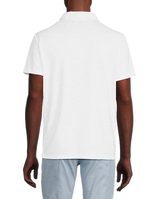 Saks Fifth Avenue Saks Fifth Avenue 'Heathered Polo in White for Men | Lyst