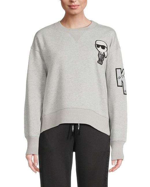 Karl Lagerfeld Gray Karl Patch Sweatshirt