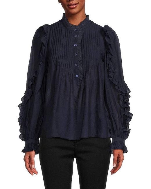 Zadig & Voltaire Pink Timmy Tomboy Pintuck Ruffle Blouse