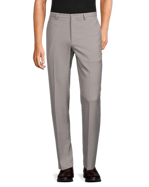 Tailorbyrd Gray Solid Dress Pants for men