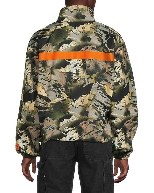 Heron Preston Gray Print Windbreaker Pullover for men